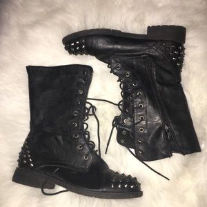 Black studded combat Boots